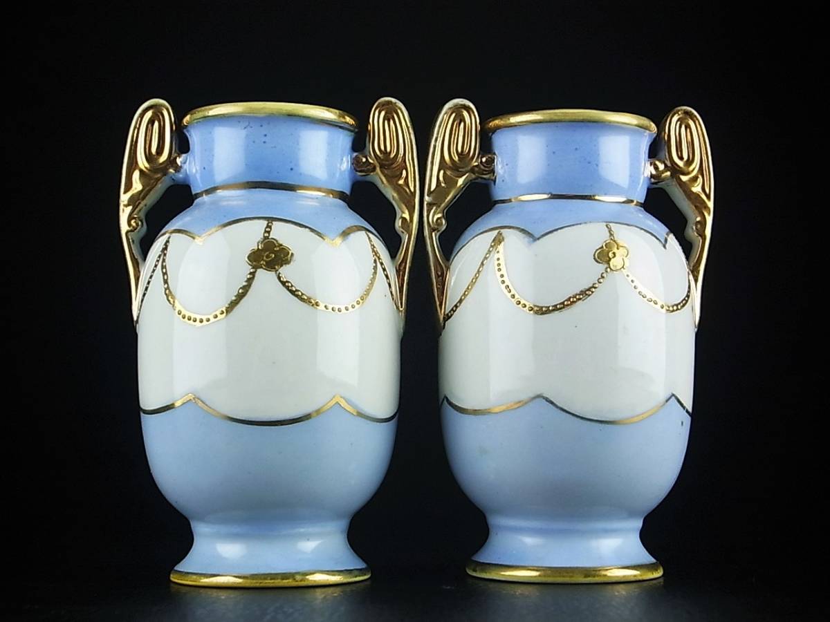 オールドノリタケ Noritake マルキ印 1906年頃～1925年頃 風景画花器