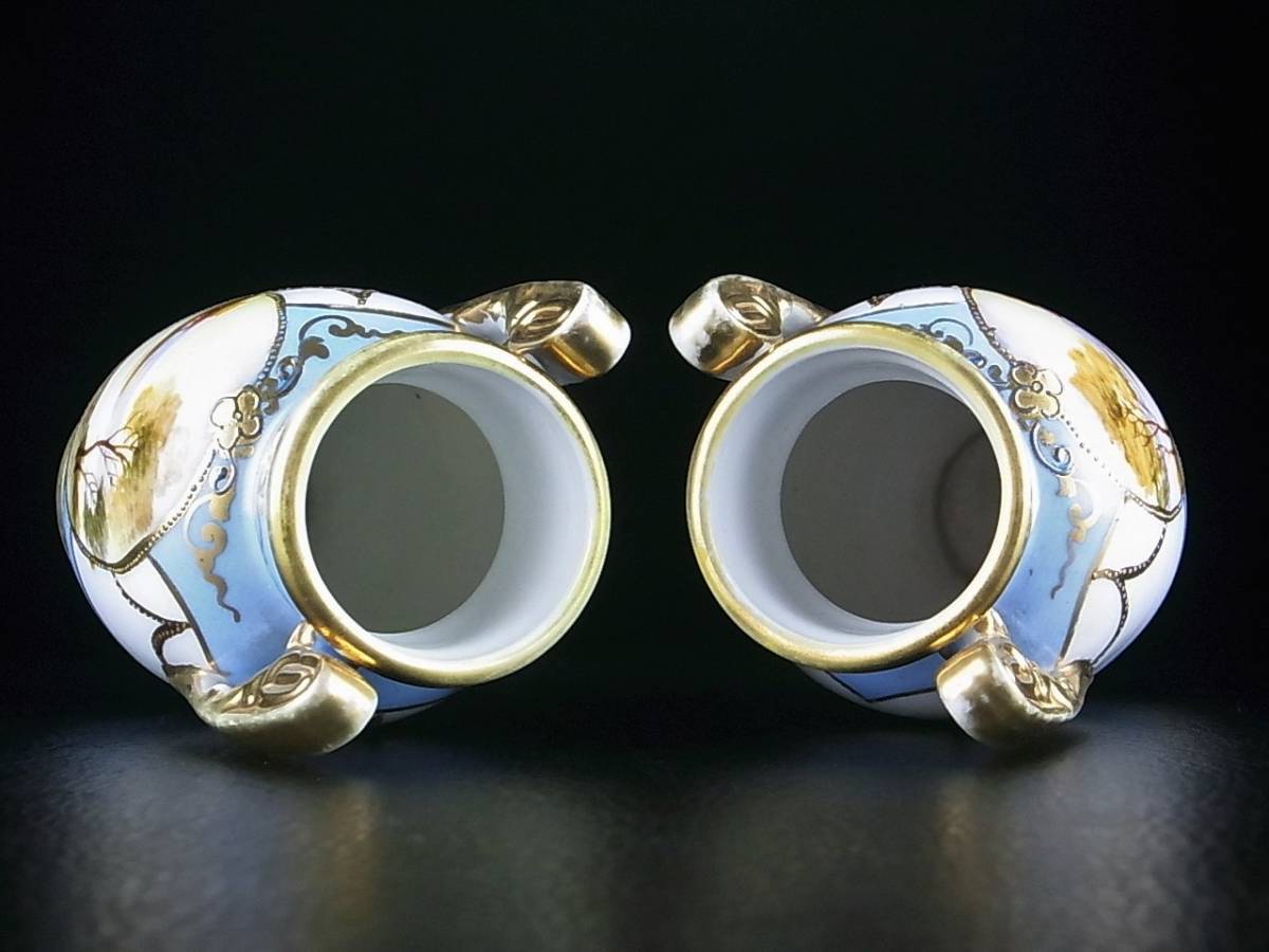 オールドノリタケ Noritake マルキ印 1906年頃～1925年頃 風景画花器