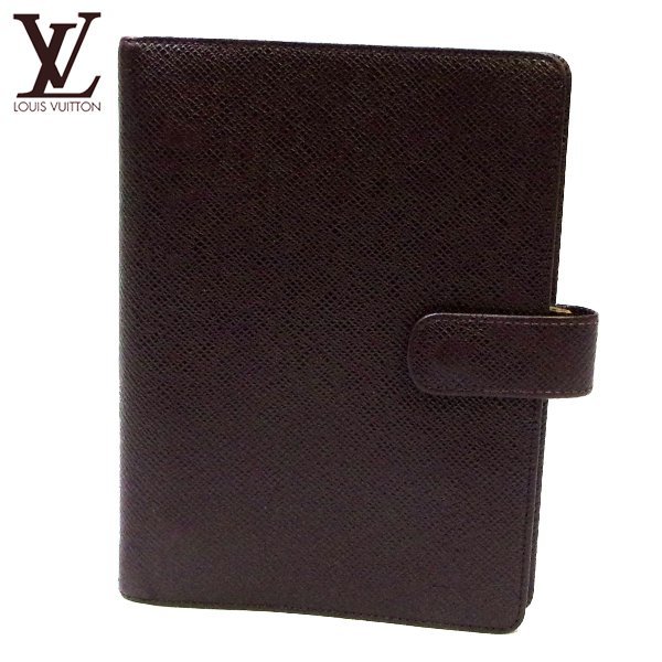 難有 ルイ・ヴィトン タイガ アジェンダMM 手帳カバー R20432 レザー 【324697】