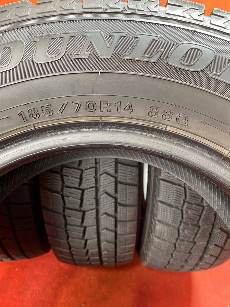 185/70/R14 DUNLOP WINTERMAXX WM02 製造年2019. 4本 80% バリ山 *315
