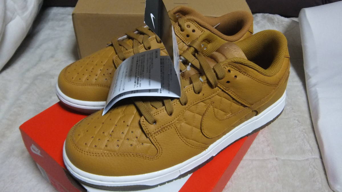 未使用 NIKE ナイキ W DUNK LOW QUILTED WHEAT/WHITE ダンクロー キルテッド ウィート DX3374-700 メンズ27.5