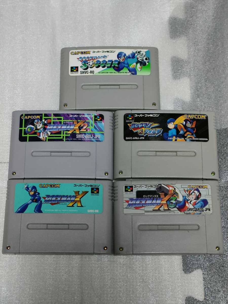 ★ロックマン X・X2・3・ロックマン&フォルテ・ロックマンズサッカー 5本セット スーパーファミコン レトロゲーム