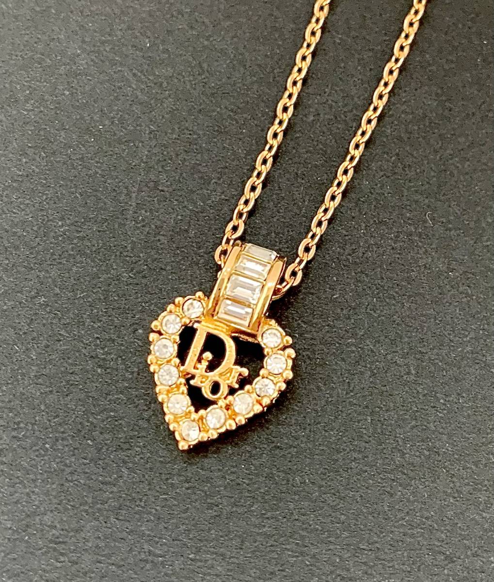 Christian Dior ディオール ネックレス GP ハートモチーフ ライン 
