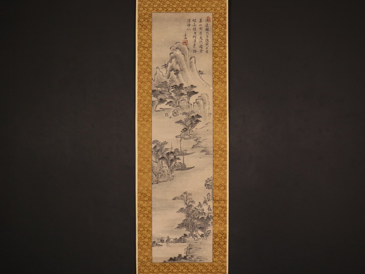 本物保証，セール 模写 1円開始 伝来 us4898 岳西 山水画賛 中国画(山水、風月)｜売買されたオークション情報、yahooの商品情報をアーカイブ公開 - オークファン 山水、風月
