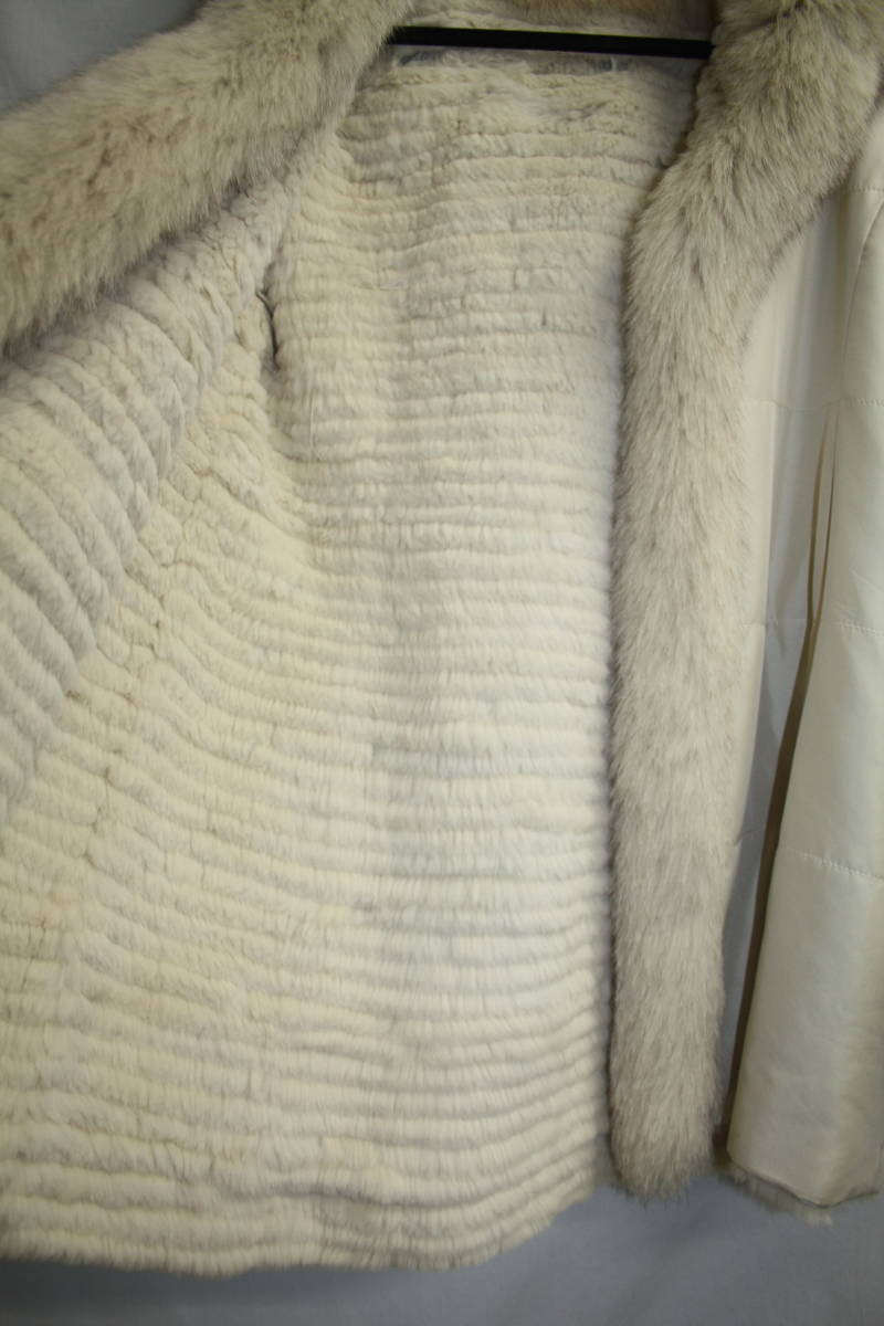 BALMAIN バルマン シルク100％コート 毛皮 ラビット フォックス