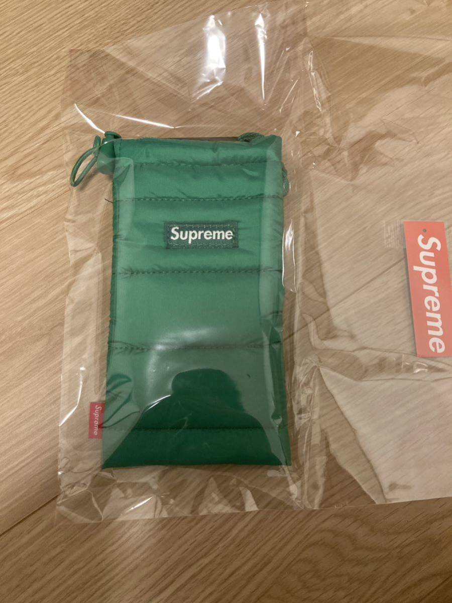 1円スタート】supreme Puffer Neck Pouch ネックポーチ グリーン