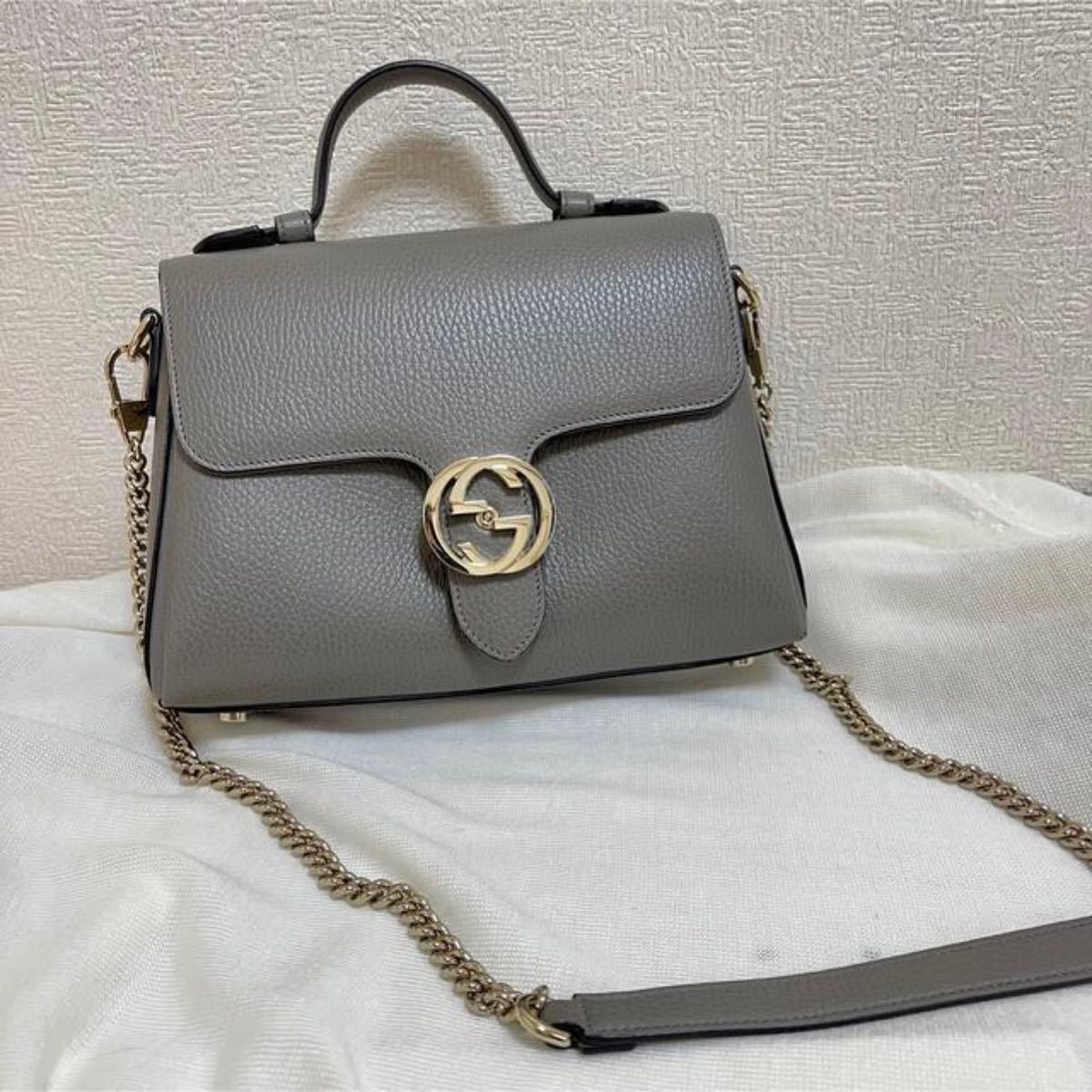 GUCCIインターロッキング レザー ショルダーバッグ 【公式通販】
