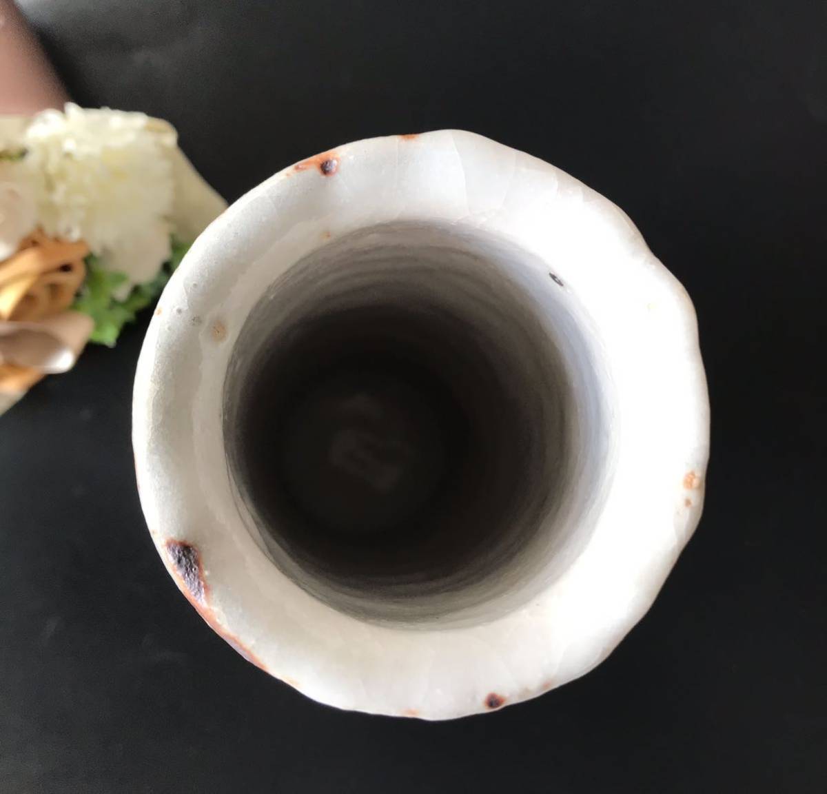 花器 加藤春鼎（造）鼠志野花入 花瓶 (造) -「志野花入」の落札