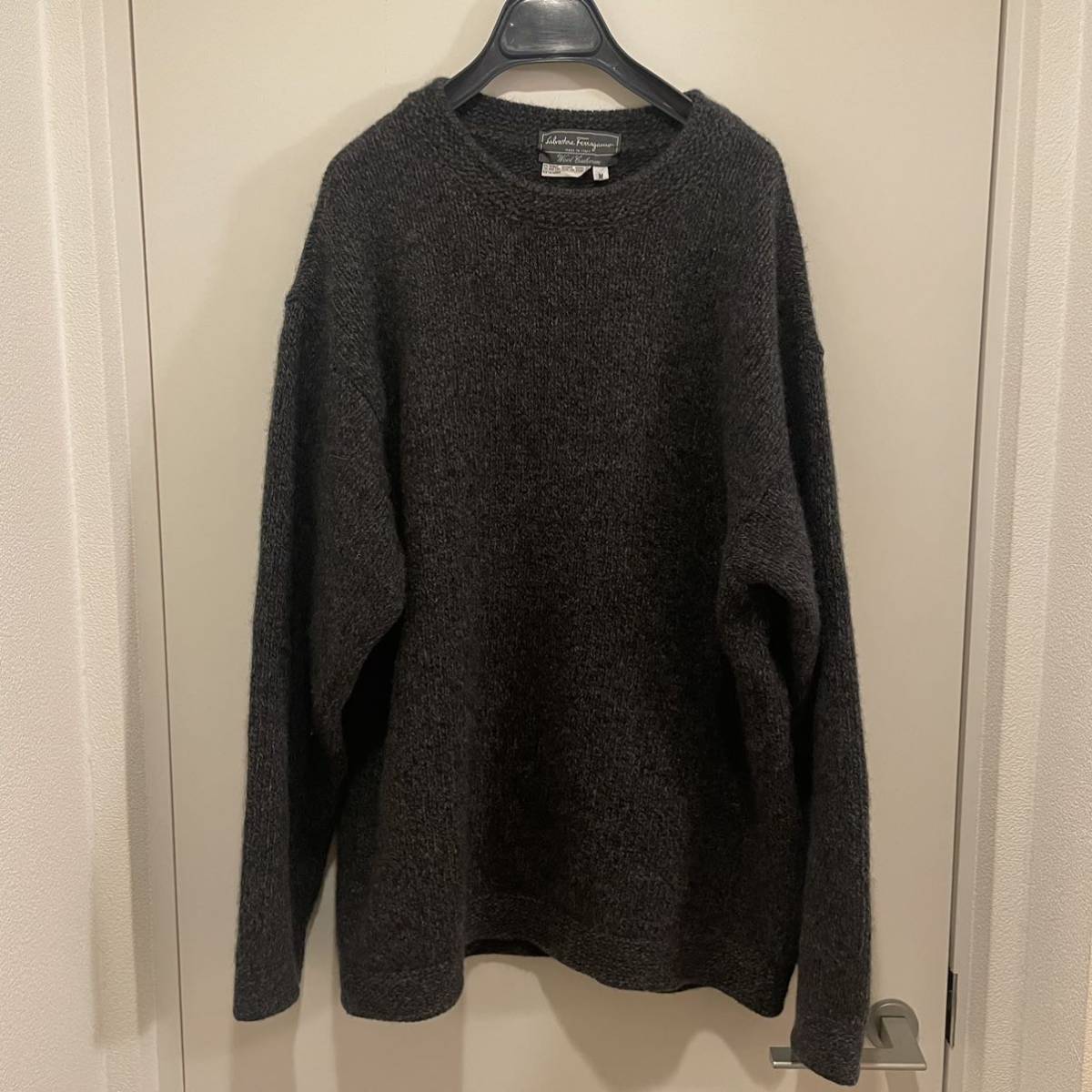 最高峰 90s 00s Salvatore ferragamo ウールカシミアセーター クルー