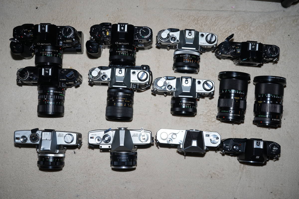 CANON(その他)フィルムカメラ11台レンズ10個ジャンクセット品