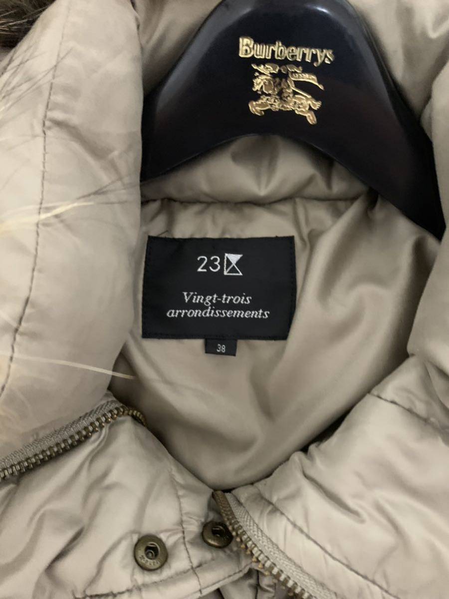 23区 毛皮 フード ダウンコート サイズ38 ダウンコート ファー フード付き 洗えるダウン ジャケット ロング