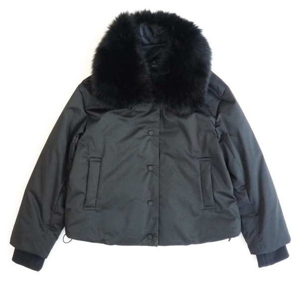 S2 2018AW JOSEPH ジョセフ フォックス ファー付き ダウン ジャケット 36 ブラック レディース 高機能ダウン 黒