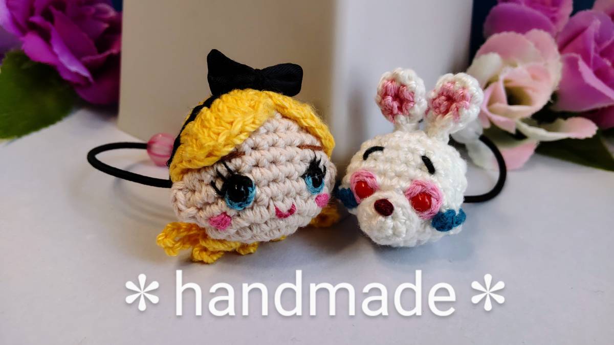 ハンドメイド バラの髪飾りのユニコーン あみぐるみ ぬいぐるみ（○B 