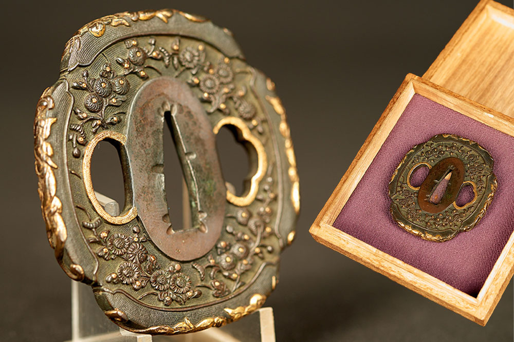  #6641 鍔 赤銅 魚々子地 共箱有 刀装具 古物 刀剣(鍔、刀装具)｜売買されたオークション情報、yahooの商品情報をアーカイブ公開 - オークファン 鍔、刀装具