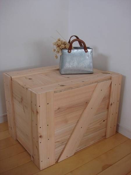 ★サイズ変更可能★輸出用木箱/無垢材 ナチュラル コンテナ 収納 カントリー オーダー可能