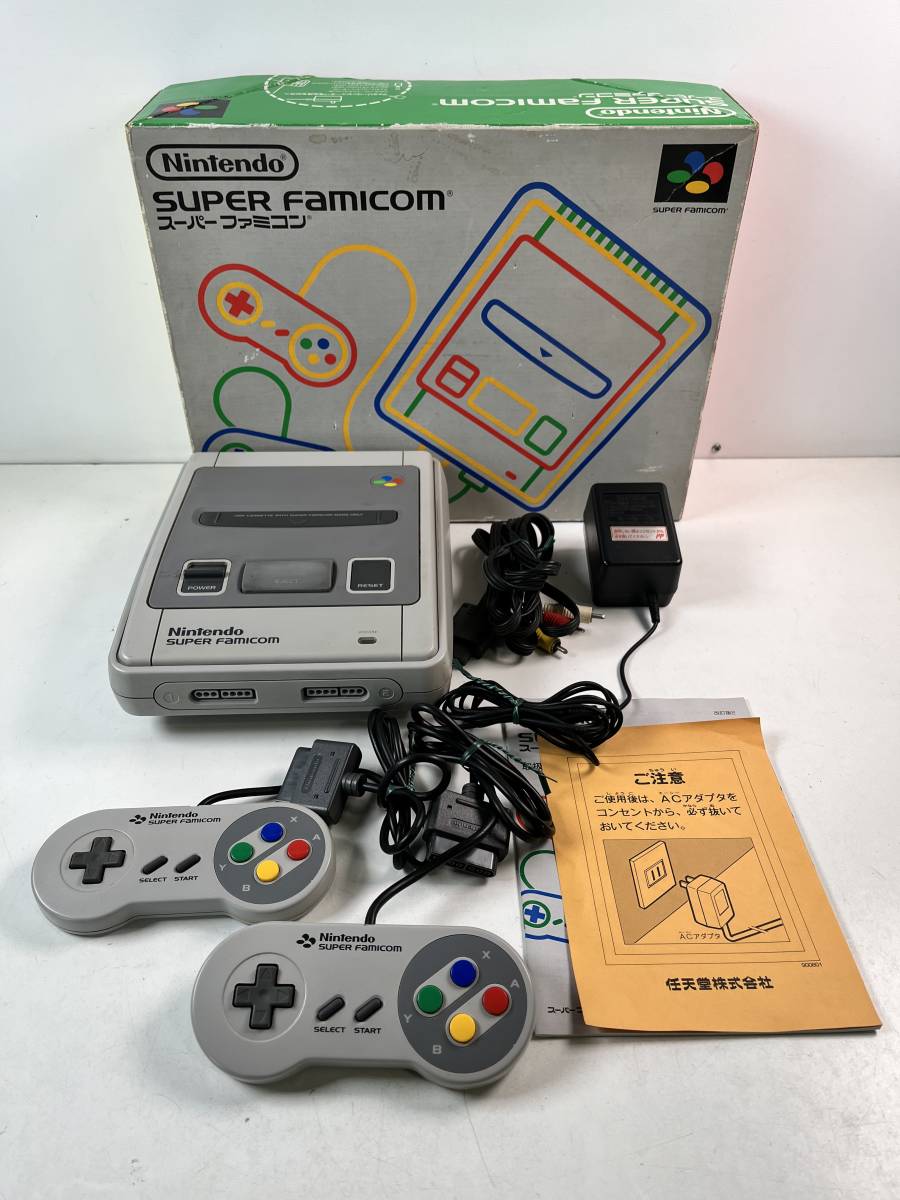 ♪【中古】Nintendo 箱 説明書 付き スーパーファミコン 本体 SHVC-001 