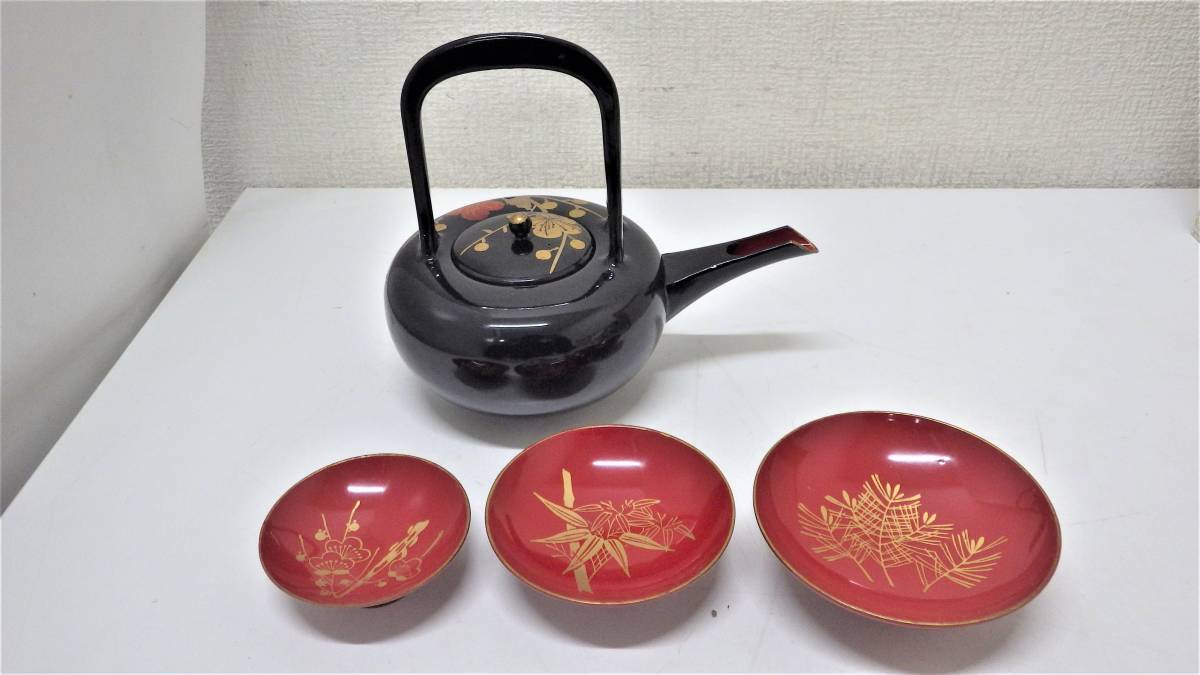 高級会津塗 お屠蘇器 蒔絵師 佐藤長悦作 トップ 高級会津塗 おとそき
