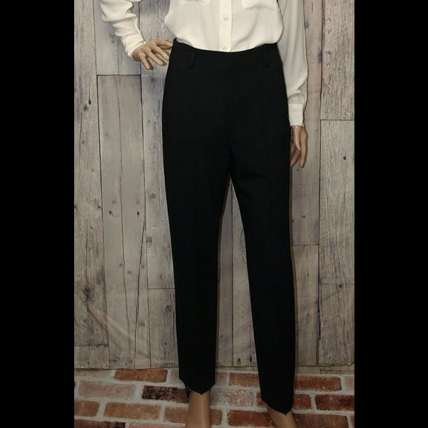 未使用・FOXEY◇フォクシー・センターライン付きパンツ◇ブラック系　38サイズ　レザーベルト付き