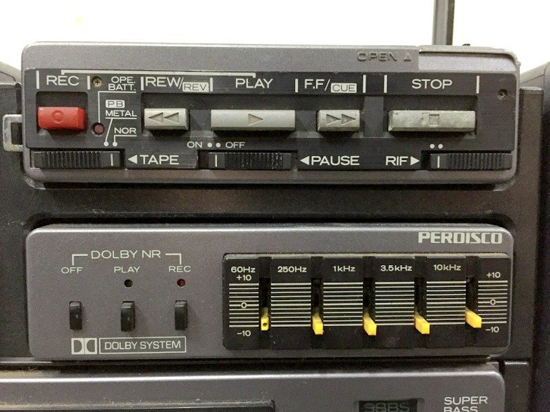ジャンク品】HITACHI PERDISCO CP-90 ラジカセ カセットデッキ 日立