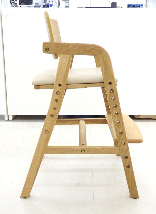 大和屋/yamatoya キトコ キッズダイニングチェア NA+アイボリー ベビーチェア 天然木 イス 椅子 家具 ②