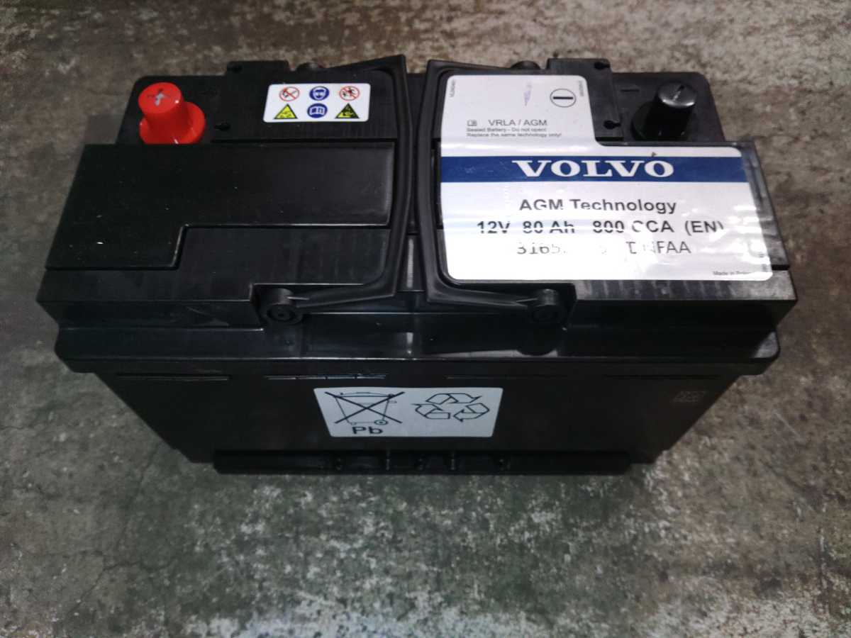 AGM 80Ah VOLVO VOLVOボルボ ボルボ バッテリー12V 800A 純正xc90適合