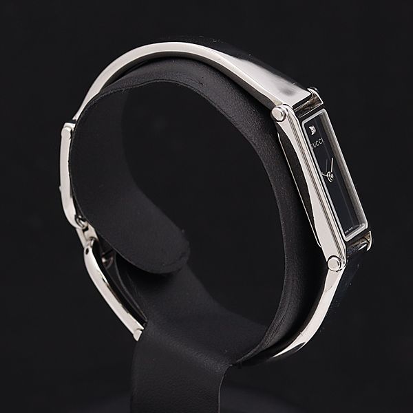 1円 稼働 良品 グッチ 1500L 1PD 黒文字盤 スイス製 QZ レディース