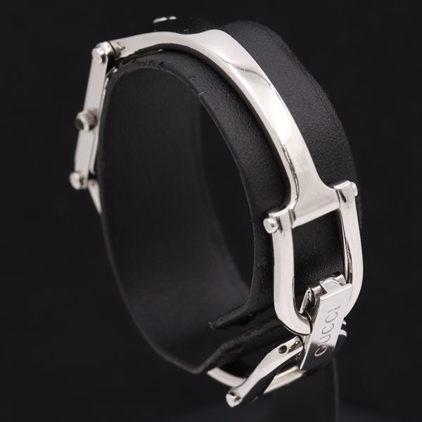 1円 稼働 良品 グッチ 1500L 1PD 黒文字盤 スイス製 QZ レディース