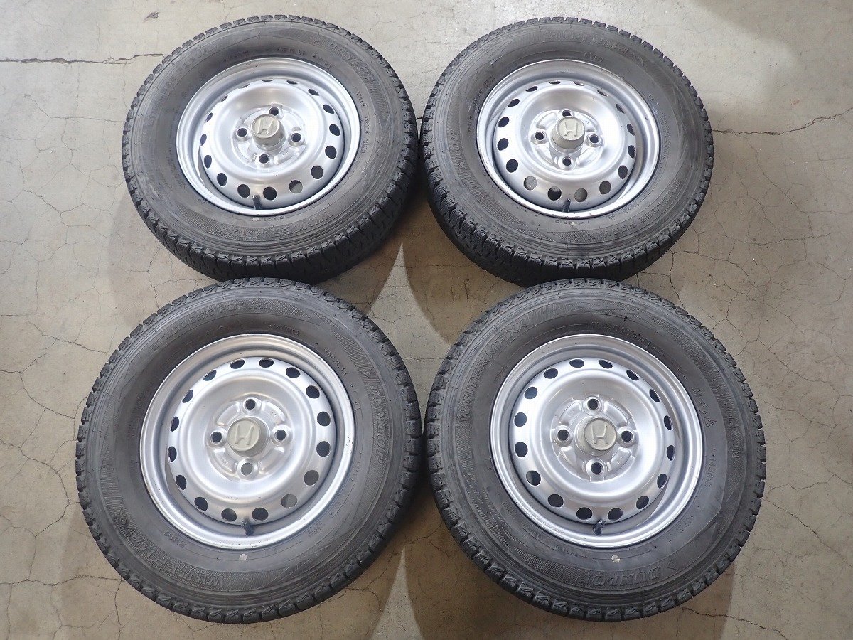 【人気セール，得価】 QR3027 145R12 6PR ホンダ純正 バモス アクティ等 スタッドレススチールセット 12&times;3.5J 100/4H ET約40(スタッドレスタイヤ)｜売買されたオークション情報、yahooの商品情報をアーカイブ公開 - オー 4穴
