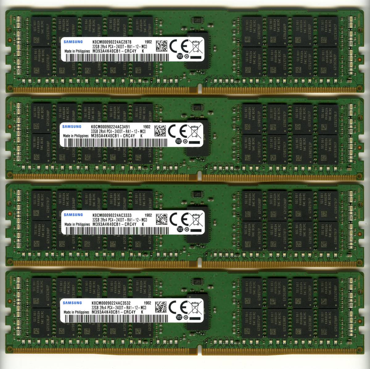 32GB Samsung ECC DDR4 2400MHz PC4-19200 Registered 2Rx4 Server 