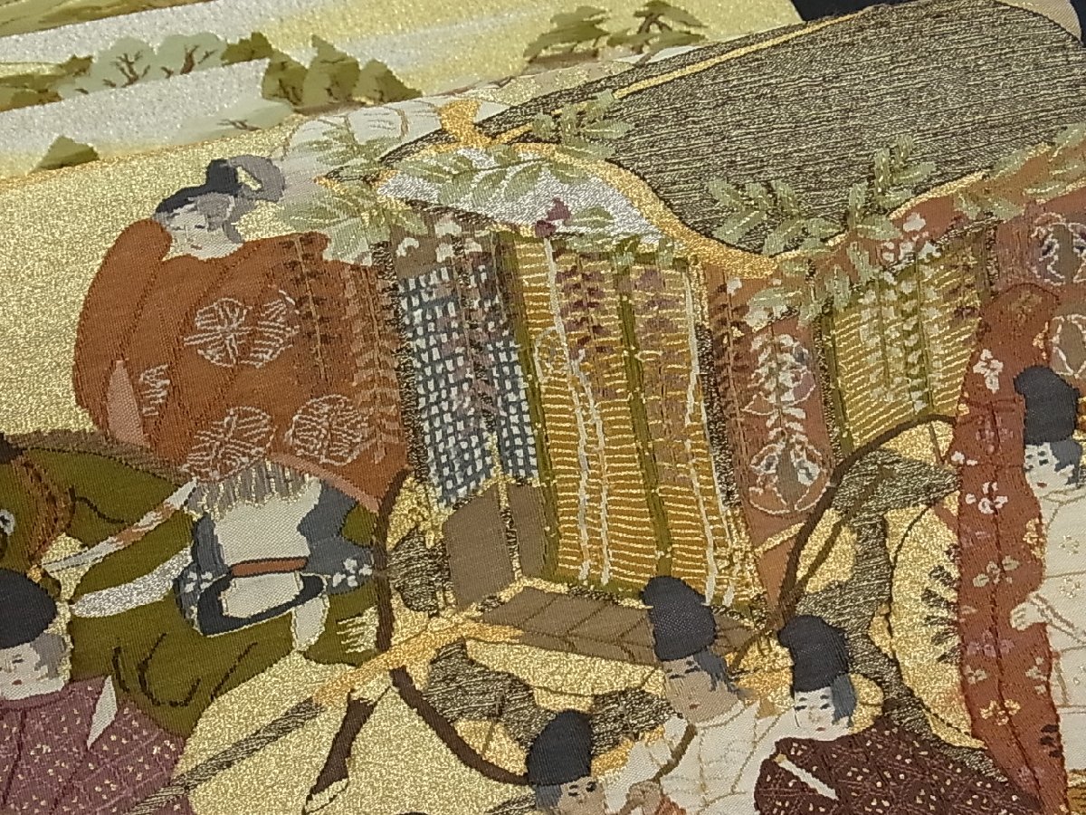 平和屋着物□明綴れ 太鼓柄袋帯 大名行列 金銀糸 逸品 rv4544 【公式通販】