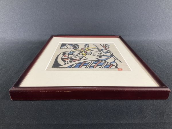 真作保証□木版画□渡辺禎雄□Nativity□1982年□型染版画□ORIGINAL 