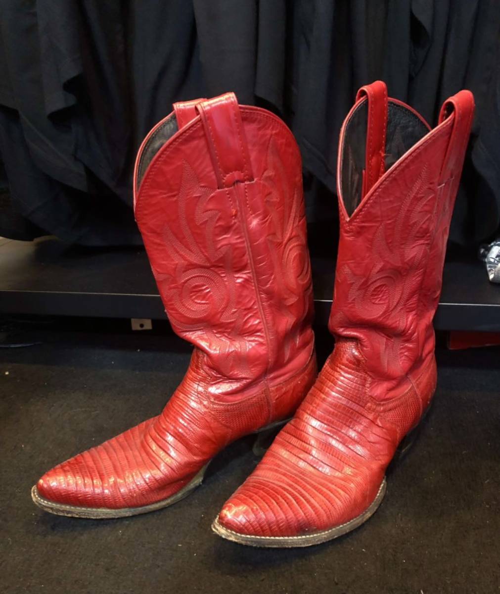ウエスタンブーツ Justin ジャスティンブーツ25-26cm辺り 8B 赤 RED