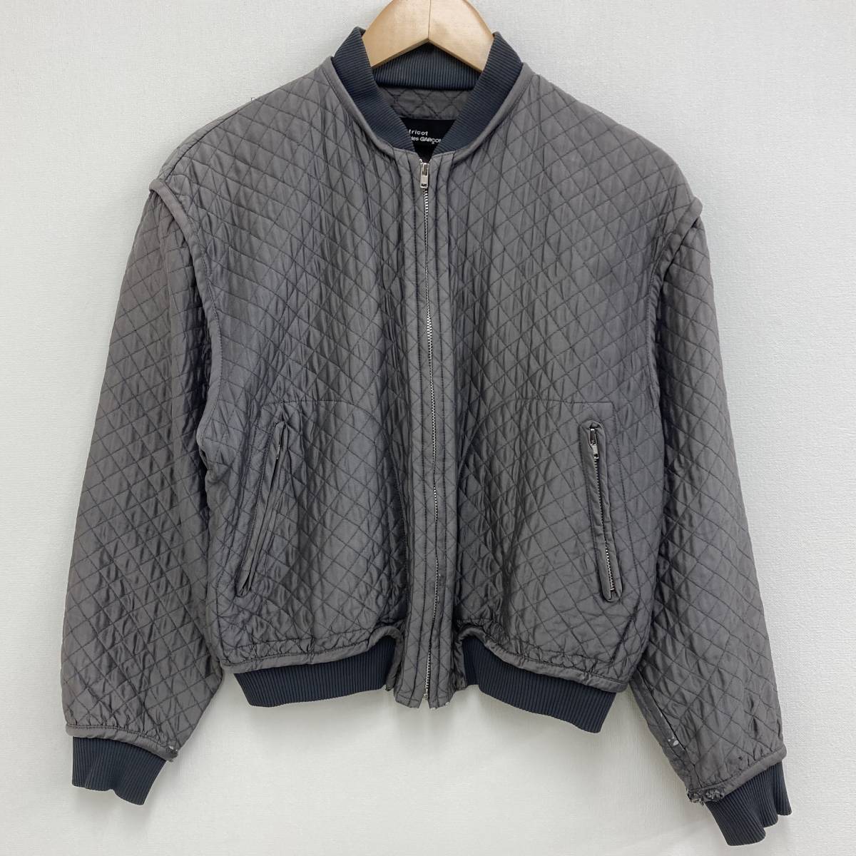 AD1990 tricot COMME des GARCONS キルティング ボンバージャケット 光沢 トリココムデギャルソン MA-1 ブルゾン VINTAGE archive 2100131
