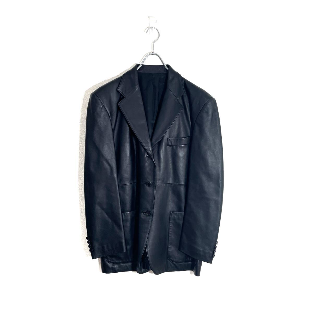 オンワード樫山 GRES POUR HOMME メンズ ラムレザー 3B ジャケット M 