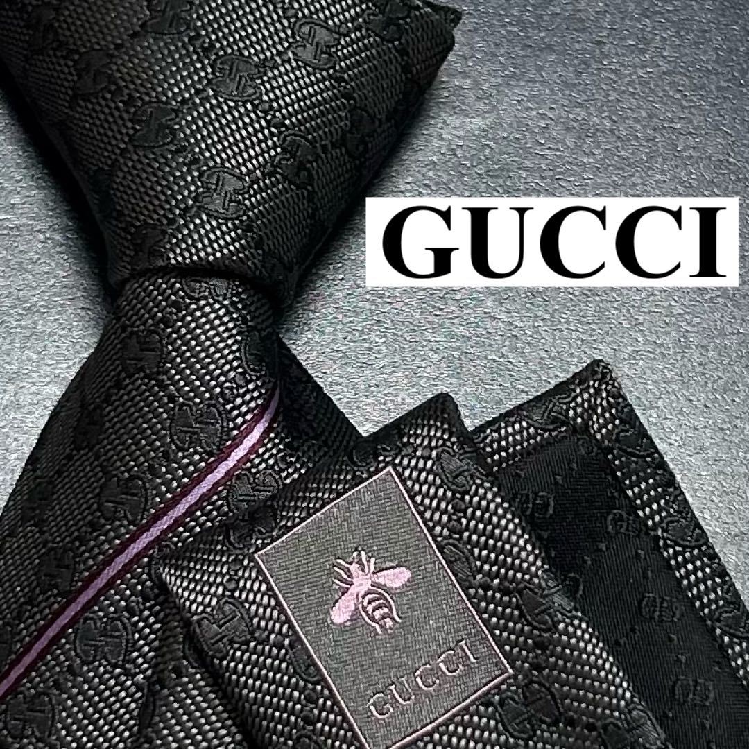 激レア 未使用 ネクタイ 現行 GUCCI グッチ シルク100% GG シェリー