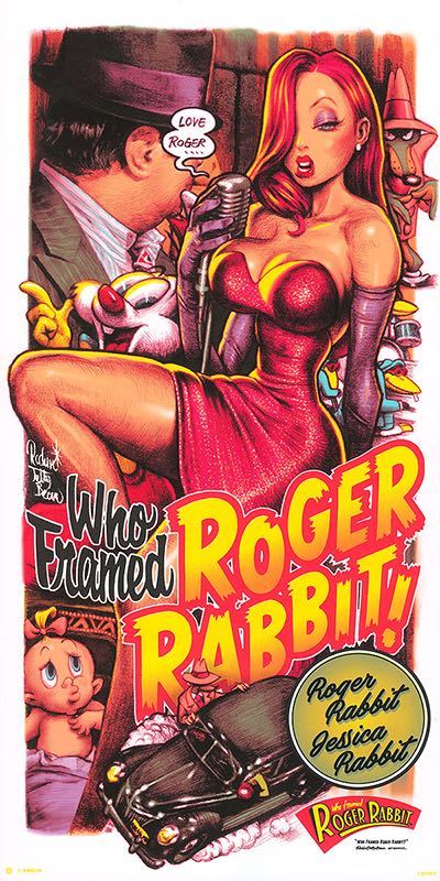 ✨新品未使用✨ロジャーラビット　ロッキンジェリービーン ロジャーラビット Who Framed Roger Rabbit シルクスクリーン ポスター