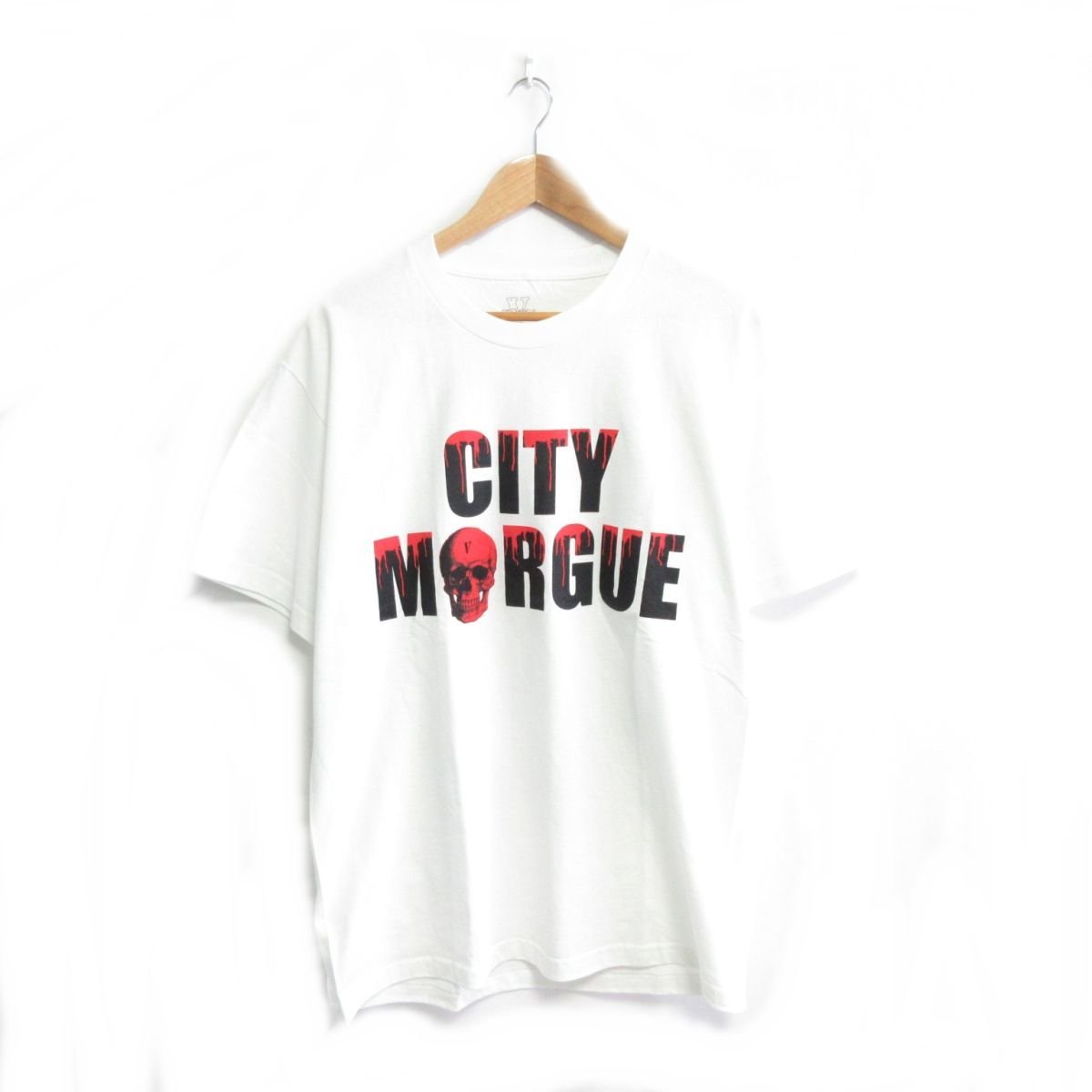 美品 VLONE×CITY MORGUE ヴィーロン 半袖 ロゴ バックプリント Tシャツ 