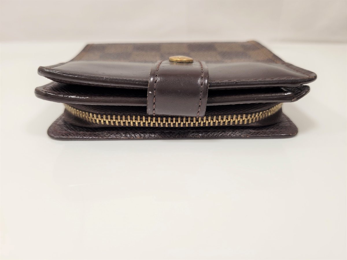 ★LOUIS　VUITTON　ルイヴィトン　ダミエ　コンパクトジップ　N61668　二つ折り財布　レザー　現状品★001678