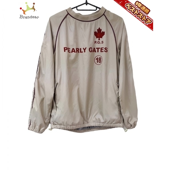 パーリーゲイツ PEARLY GATES ブルゾン サイズ1 S ベージュ×レッド レディース 18 美品 ジャケット