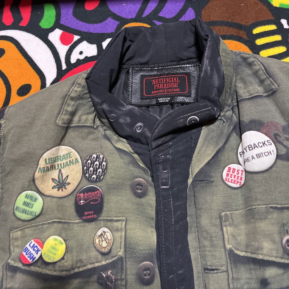 16aw NEIGHBORHOOD FUCT 2WAY 転写 JACKET ジャケット NHFU VEST 