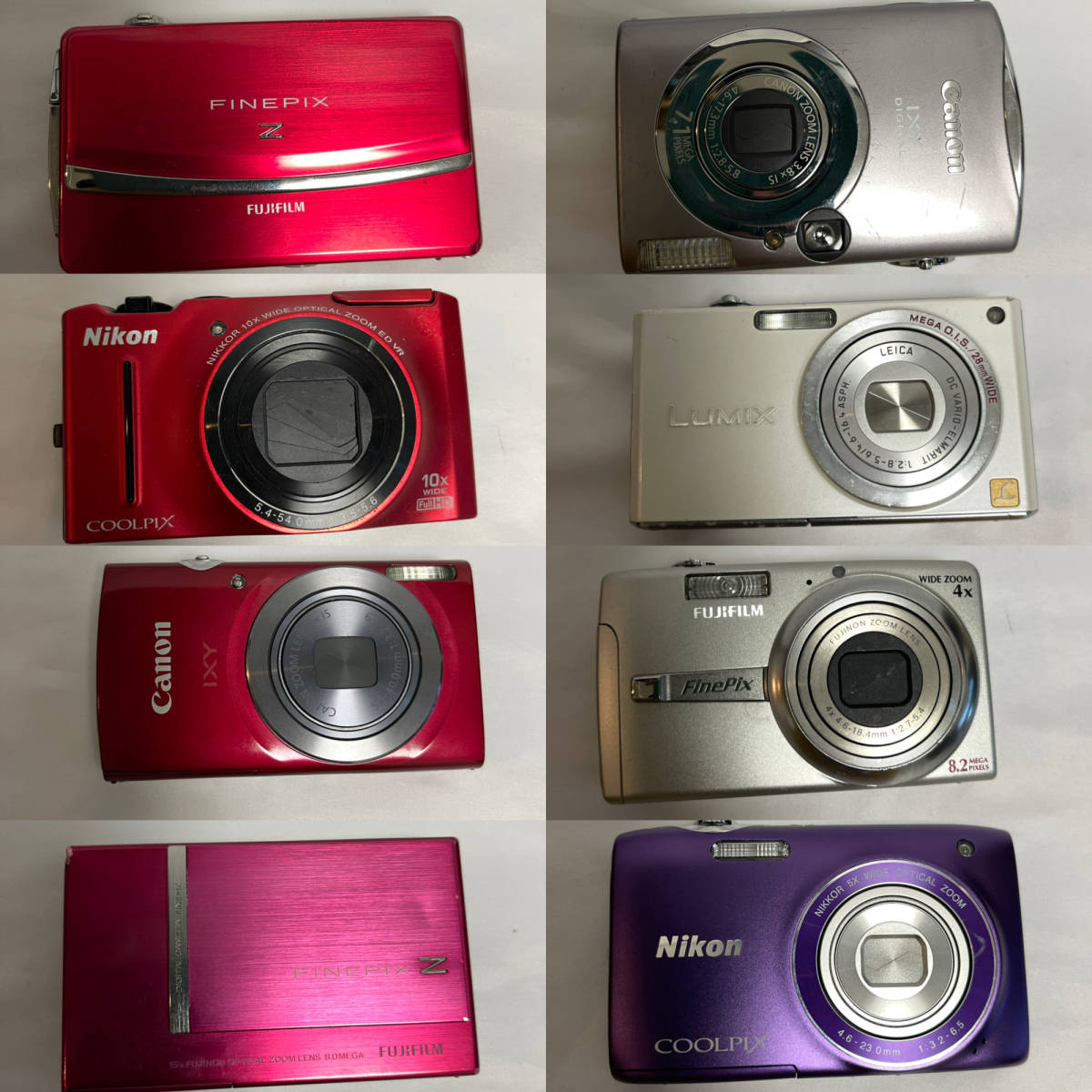 【1円スタート】コンパクトデジカメ8点まとめ売り NIKON Canon FUJIFILM LUMIX FINEPIX Nikon コンパクトデジタルカメラ Canon Sony 8台 1円
