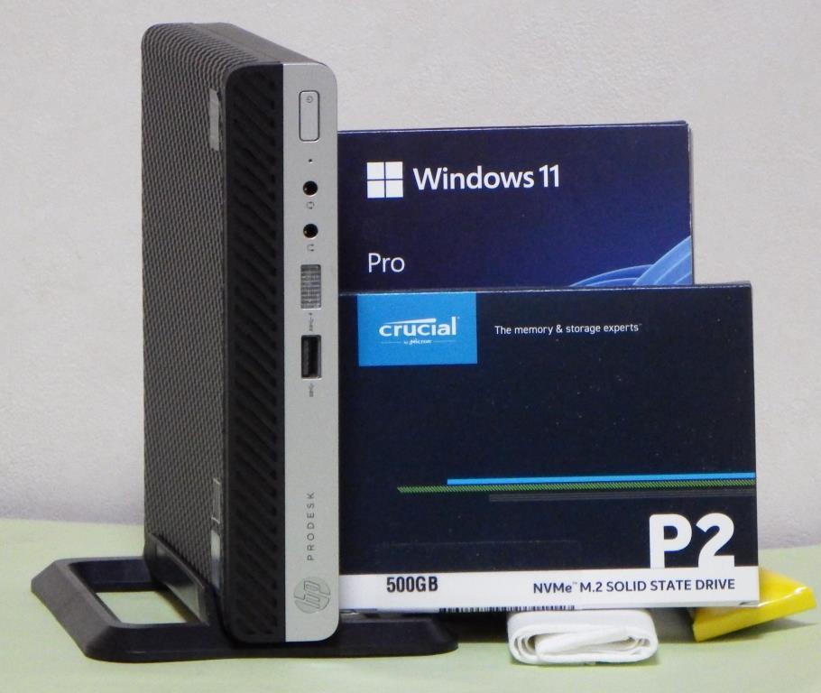 ★美品快速★訳あり★第 8 世代 Corei5-8500T 6コア★HP ProDesk 400 G4 DM★ Crucial 新品 M.2 SSD 500GB＋16GB ★Office2021★Win11！