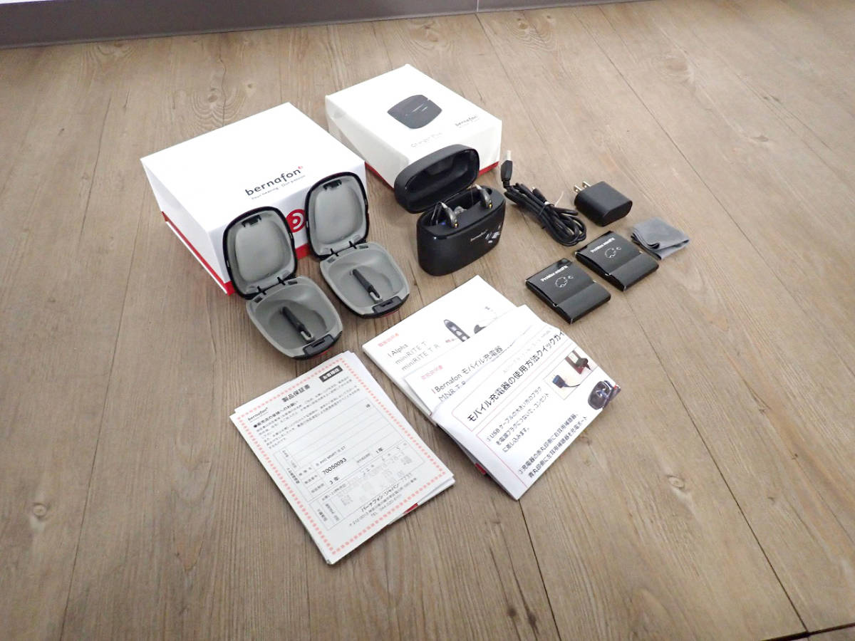 中古美品 補聴器 bernafon ALPHA 3 miniRITE MNR T R CHARGER PLUS MNR