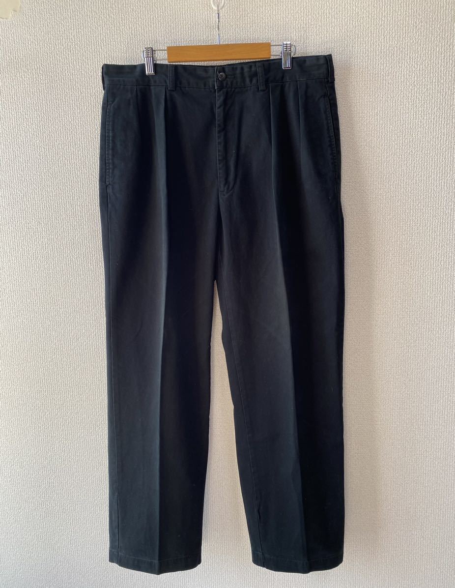 90s Polo by Ralph Lauren ツータック チノ パンツ 36/30 ブラック