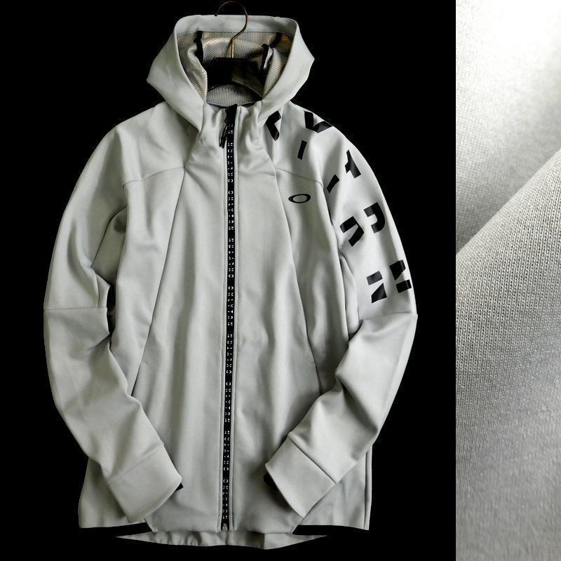★OAKLEY オークリー スカル〓UPF50+ 4WAYストレッチ ウォームアップジャケット ブルゾン〓XXL 未使用 461785JP グレー