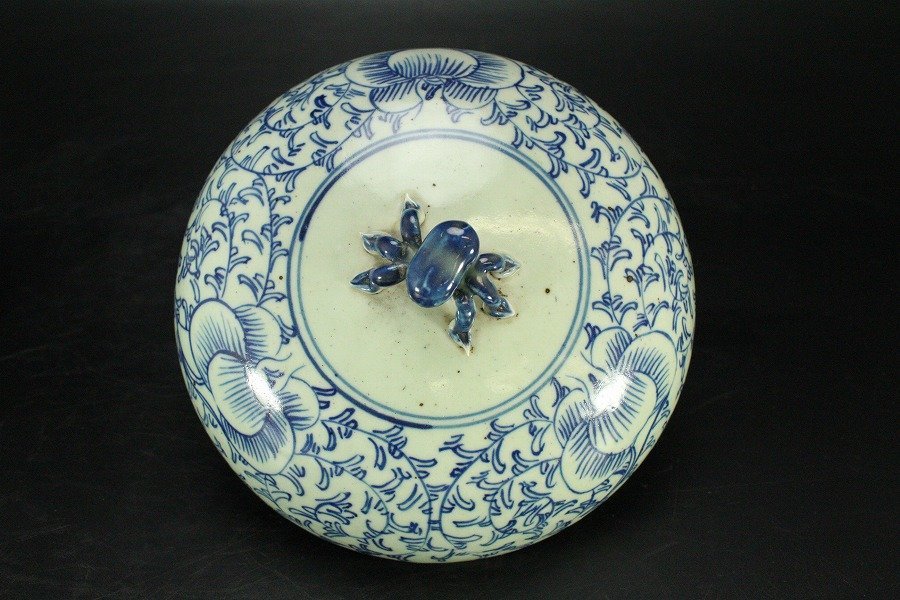 銀閣】中国美術 青花 纏枝蓮花紋 蓋物 旧家蔵出(ZD638) 故宫博物院