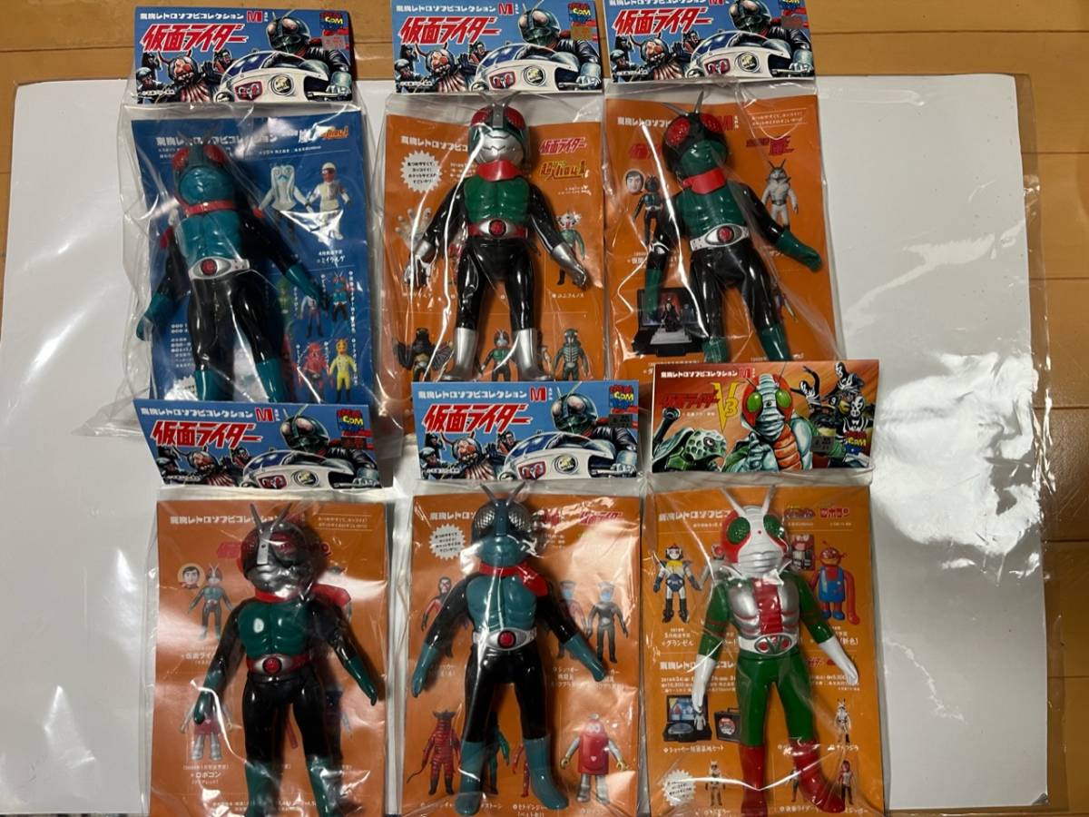 仮面ライダー　東映レトロソフビコレクション　ミドルサイズ　6種