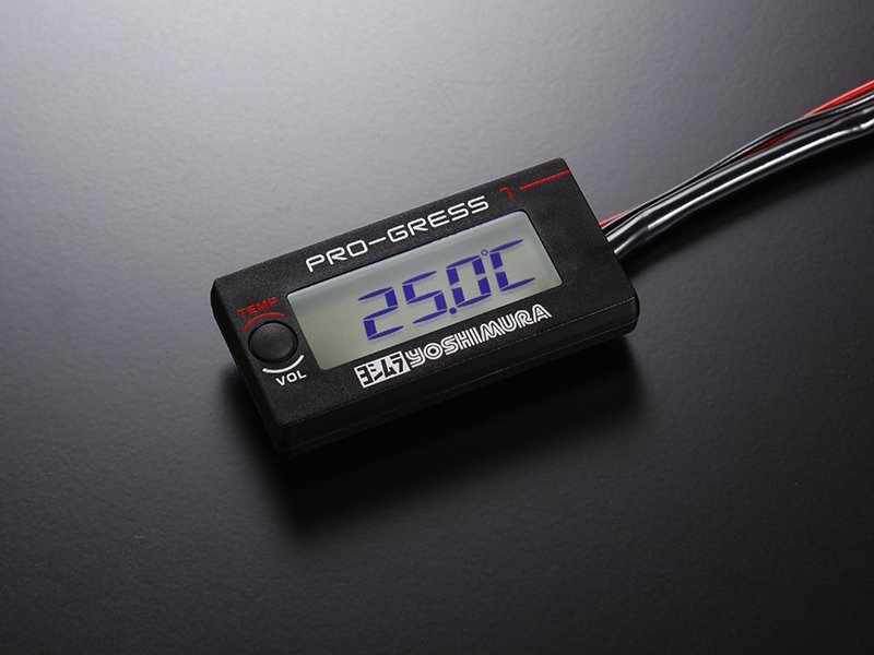 ヨシムラ・PRO-GRESS1 テンプ・ボルトメーター　ボタン１つで温度表示と電圧表示の切替可能！419-P01-0100　検索用：油温計/水温計 PRO-GRESS1 ヨシムラ テンプ・ボルトメーター