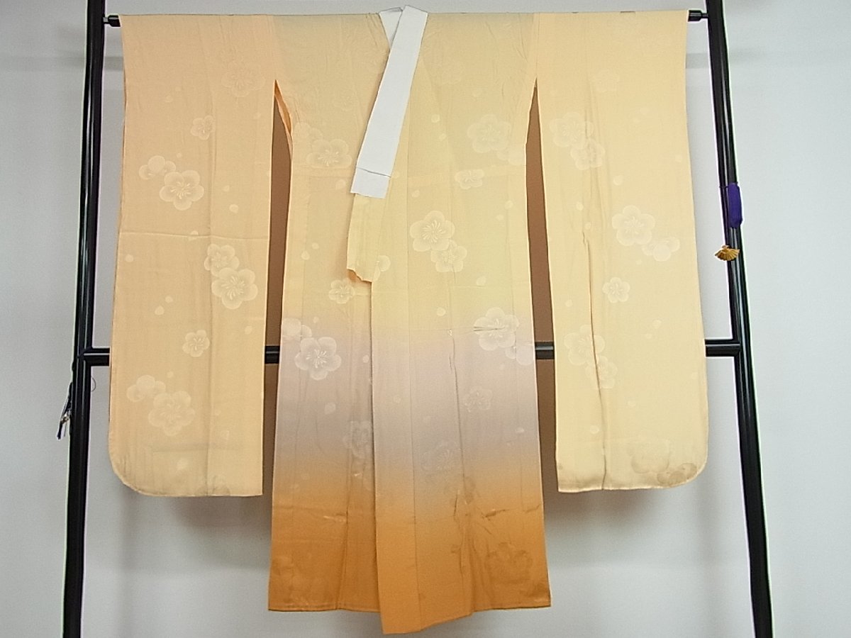 平和屋着物■振袖用長襦袢　無双仕立て　ねじ梅地紋　逸品　未使用　yc3249