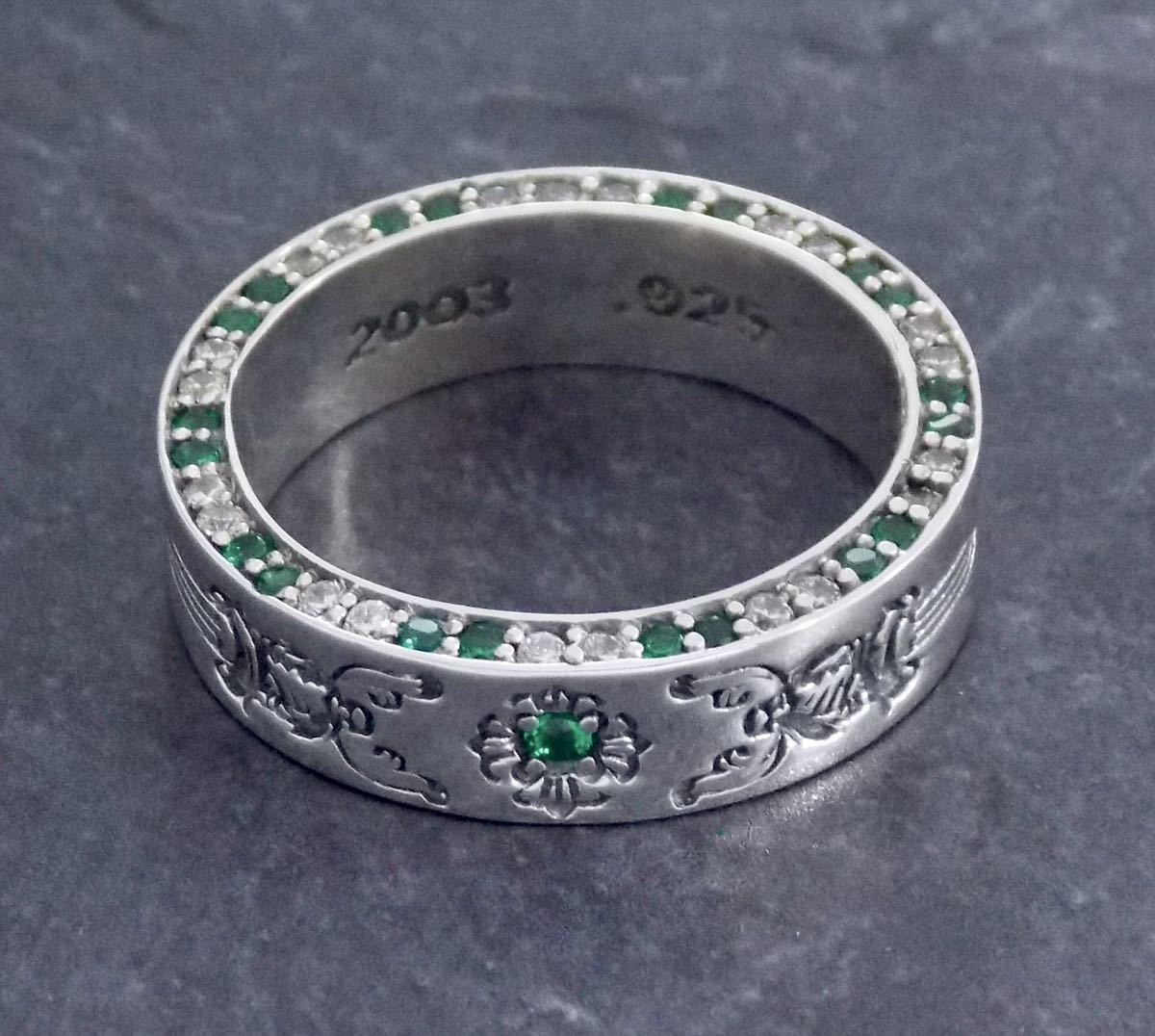 クロムハーツ★スペーサーリング■ダガー/エメラルドパヴェ/22号/新品加工/インボイス/1円から！CHROME HEARTS